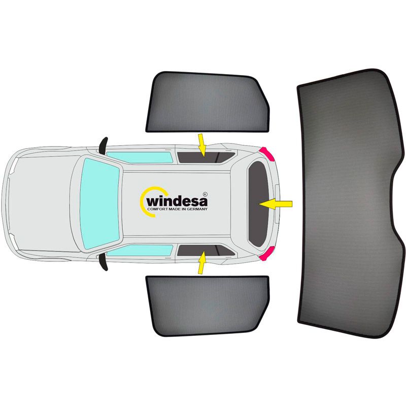 SunClip Zicht- & Zonwering passend voor Volkswagen Golf VII HB 5-deurs 2012-2019