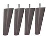 MARGOT Vintage passer Set van 4 bedpoten, hout, taupe, hoogte 17 cm
