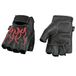 Shaf International Vingerloze handschoenen voor heren (zwart/rood, X-Large) (met geborduurde hot pin)