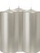 Wiedemann Cilinderkaars/stompkaars - 3x - metallic zilver - 15 x 7 cm - 63 branduren - zuilkaarsen