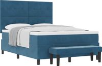 vidaXL Boxspring bed met hoofdeinde Donkerblauw 200 x 140 cm Fluweel