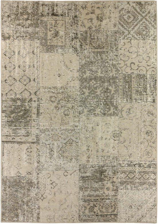 Joy de Vivre Patchwork Vloerkleed Dices - Beige Fields - 120x170 cm - Beige - Hoogpolig