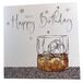 White Cotton Cards Handgemaakte mannen Happy Birthday Card Whisky, Wit, WB158 NIEUW