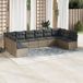 Maison Exclusive - Ensemble de jardin, composé de 10 pièces avec coussins, gris, en polyrotin
