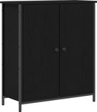 vidaXL Dressoir Zwart Eiken 70 x 30 x 80 cm Bewerkt Hout