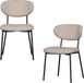 WOOOD Kjeld Eetkamerstoelen - Geweven Stof - Naturel - Set van 2