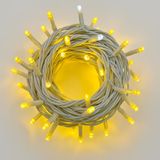 IXTRIMA Lichtketting met 100 leds, 10 m, geel licht, witte kabel, IP65, verlengbaar, totaal flash-effect, kerstslinger, winkels, balkon