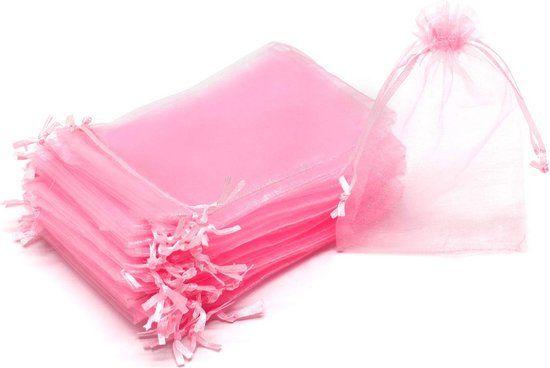 Fako Bijoux® Organza Zakjes - 10x15cm - Roze - 100 Stuks