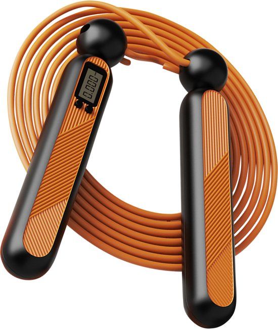 Nuvance - Professioneel Sport Springtouw met Teller - Zwart/Oranje