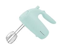 Elite Gourmet EHM003M Ultra Power keukenhandmixer, elektrisch, 5 versnellingen, met 2 extra brede roestvrijstalen buizen voor gladde, romig geslagen mengsels, plus praktische roeropslag, mintblauw