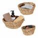 Relaxdays Opbergmand Set van 3 Waterhyacint Gevlochten Natuurlijk Lichtbruin Ovaal 28x21.5x9cm