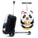 FLYTE folding scooter suitcase for children, hard shell, on wheels, 2 in 1, 18 inches, 25 liters capacity, Penni the Panda