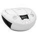 TechniSat VIOLA CD-1 - draagbare stereo cd-speler, boombox met praktische draaggreep (radio voor kinderen, FM-radiotuner, bluetooth-ontvangst, 2 x 1 W RMS-vermogen, net- en batterijvoeding) wit