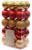 Ambiance Christmas Kerst kerstballen mix 6 cm 30 pièces