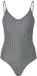 Pieces Dames Badpak PCBAOMI Ronde Hals Zwart/Wit Gestreept - Maat M