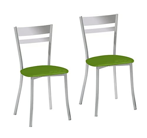 ASTIMESA SCALMVE Keukenstoel - Metaal - Groen - Zithoogte 45 cm - Set van 2