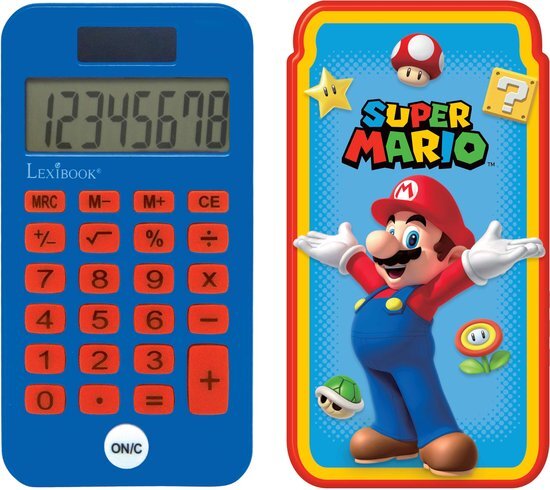 LEXIBOOK mario kart Mario-zakrekenmachine met beschermhoes