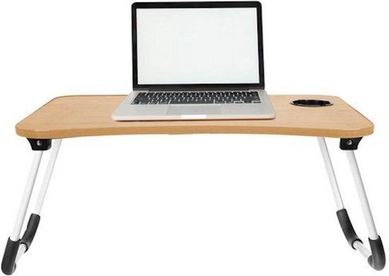 EASTWALL Laptoptafel - Inklapbaar - Houtkleurig - 60 x 40 cm