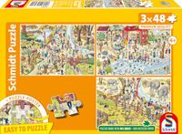 Schmidt 56582 Plezier in de dierentuin, 3 x 48 stukjes puzzle enfant
