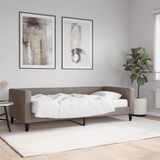 vidaXL Slaapbank met matras 90x200 cm stof taupe