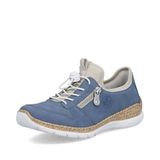 Rieker Dames Slippers Sneakers, Slippers, Comfort, MemoSoft N42G0-14 Blauw