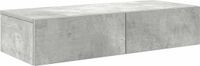 vidaXL Wandschap met lades 80x33x17 cm bewerkt hout betongrijs