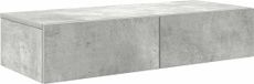 vidaXL Wandschap met lades 80x33x17 cm bewerkt hout betongrijs