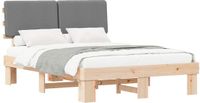 vidaXL Bedframe met gestoffeerde hoofdbord, lichtgrijs, 160 x 200 cm