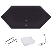 XENZ Lucia Hoekbad 180x80 cm Mat Antraciet