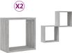 vidaXL Étagères murales Cube 2 pcs 30x15x30 cm gris sonoma