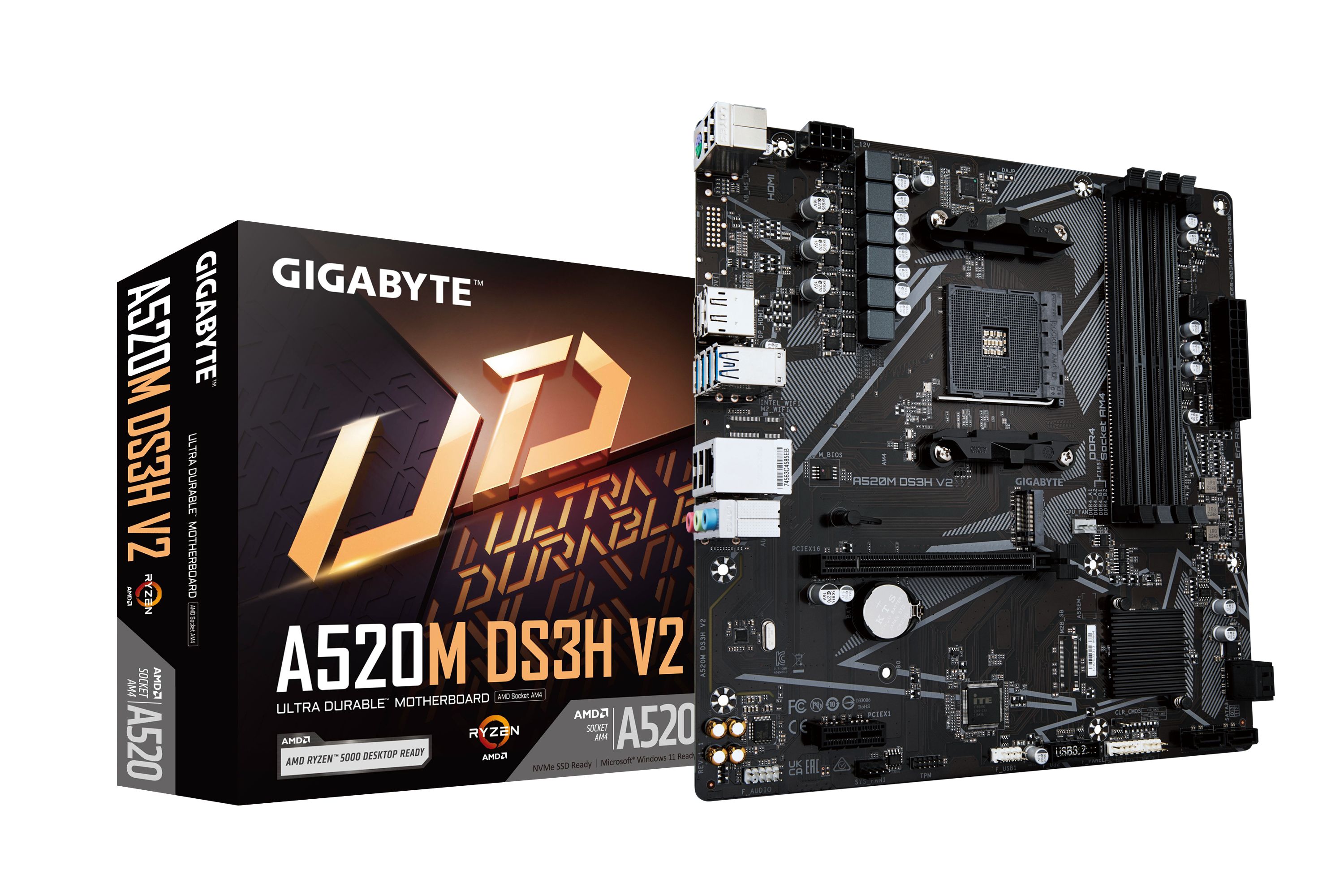Gigabyte A520M DS3H V2 - Micro ATX Moederbord - Socket AM4