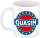 Bellatio Decorations - Quasim voornaam - koffiemok - beker - wit/blauw - 300 ml