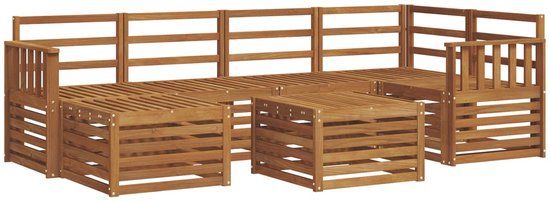 vidaXL - Hoek loungeset - 6 zitplekken - Naturel - Polyester