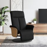 Fauteuil de relaxation Maison Exclusive avec repose-pieds, noir, rembourré