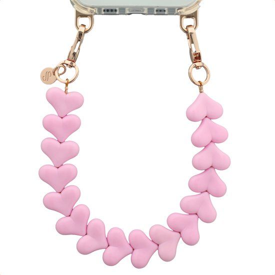 Selencia Universeel Hartjes Polskoord - Telefoon Ketting - GSM Koord - Cotton Candy