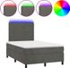 vidaXL Boxspringbed met matras en LED-verlichting, donkergrijs, 120x190 cm, fluweel