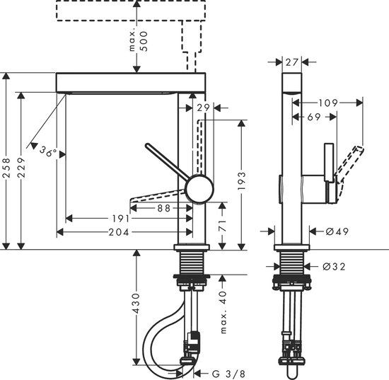 Hansgrohe Finoris wastafelkraan 230 Chroom | Modern Design