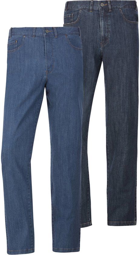 Jan Vanderstorm heren Jeans, Set Van 2 - 58 - blauw - Plus Size