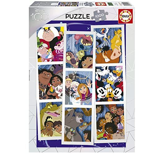 Educa - Disney Collage | Puzzel met 1000 stukjes, afmetingen ca. 1 keer opgebouwd: 48 x 68 cm, incl. Staart Fix-puzzel om een keer op te hangen, vanaf 14 jaar (19575)