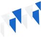 Merkloos / Sans marque Boland Vlaggenlijn - 6x - blauw/wit - 10 meter - kunststof - verjaardag - slinger
