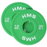 HMS CBRS Serie - Olympische Gewichtschijven - 2x1 kg - Staal en Gecoat met Rubber