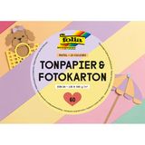 folia 6604 - Tonpapier & fotokarton PASTEL, DIN A6, blok met 130 g/m² tonpapier en 300 g/m² fotokarton, 60 vellen in 10 kleuren, om te knutselen, versieren en decoreren