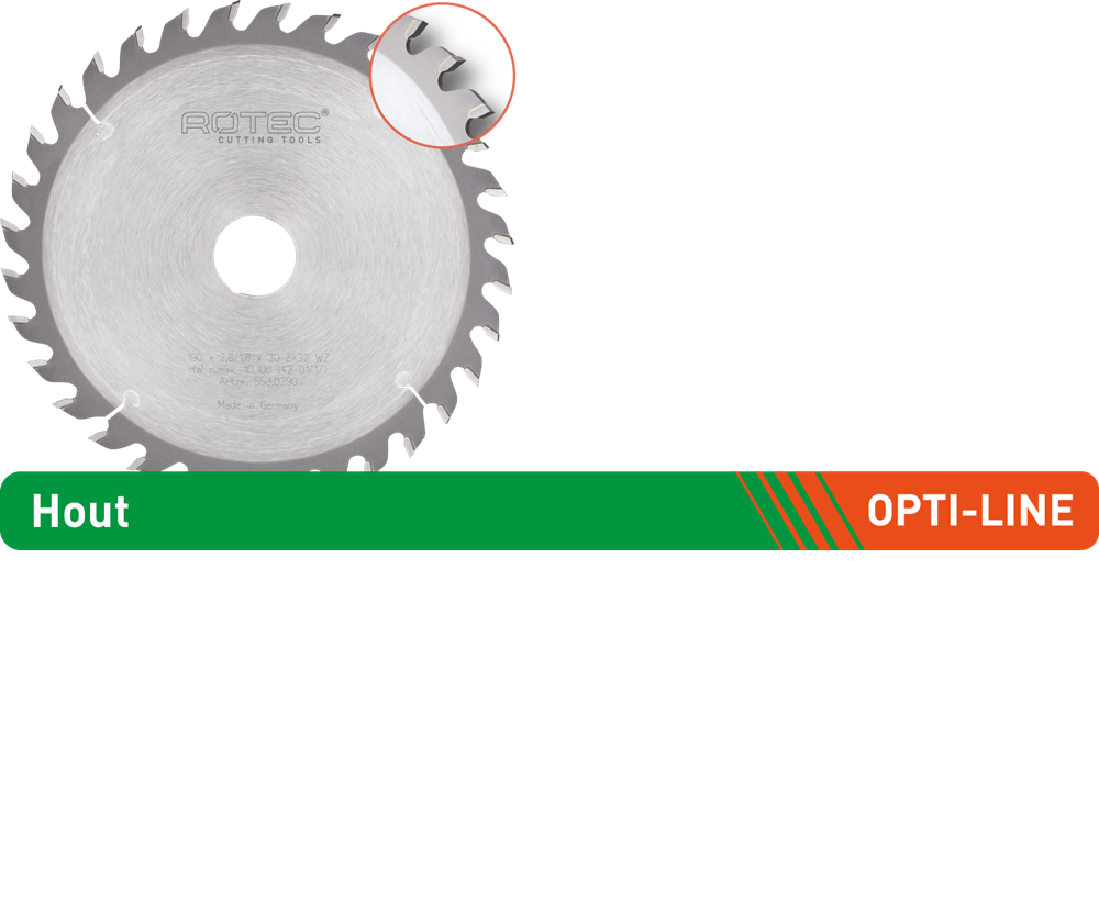 Rotec OPTI-LINE HM Cirkelzaagblad Voor Accu-Machines | Z=24 | WZ | Ø160x1,8x20 - 553.0091