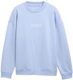 Tom Tailor Denim - Relaxed sweatshirt met logo-print - Maat L - Brunnera Blue