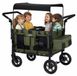StarTech Kinderwagen Vouwbare kinderwagen voor 4 kinderen - Geschikt voor ruw terrein - Verstelbare duw- en trekstang - Afneembaar zonnedak - 5-punts veiligheidsgordel - XXL opbergruimte - Groen