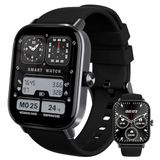 YISH Smartwatch Damen und Herren: Mit 1,83 Zoll Display, Fitness Tracker, Smart Watch mit IP68 wasserdicht, Sportarmband in Schwarz