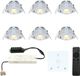 HOFTRONIC Granada - LED Inbouwspot Set - 6x3W - Dimbaar & Kantelbaar - IP44 - Grijs