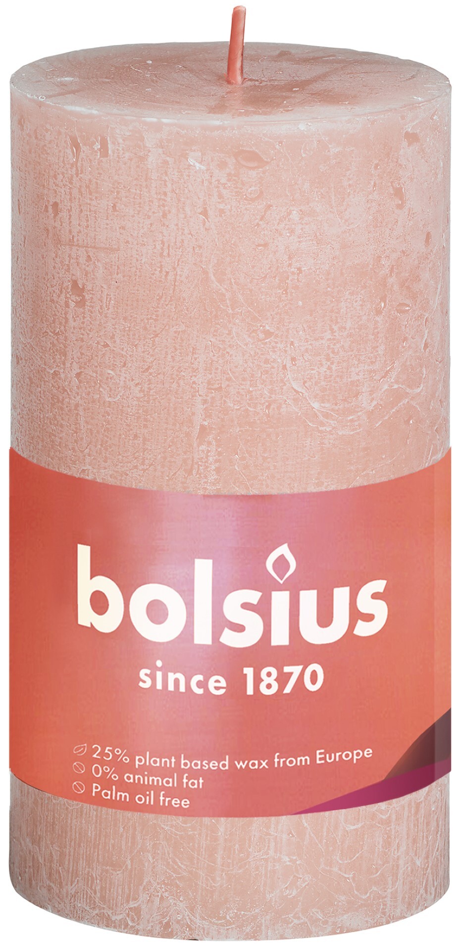 Bolsius Rustiek Shine stompkaars 100/50 Misty Pink