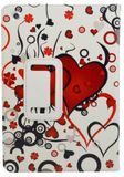 SAMRICK Retro Hearts Executive Speciaal ontworpen lederen boek portemonnee Stand Case, Screen Protector, Microvezel Doek, Rood High Capacitive Mini Stylus Pen voor Apple iPad Mini/iPad Mini Retina Display - Wit/Rood