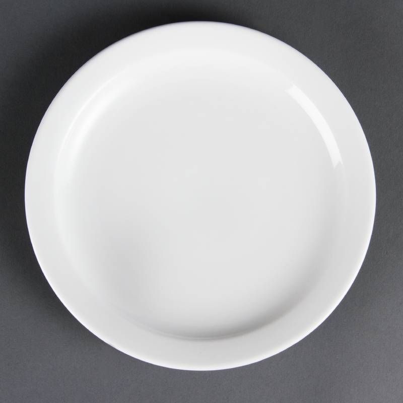 Olympia Kleine porselein bordjes met smalle rand 20 cm - 12 stuks